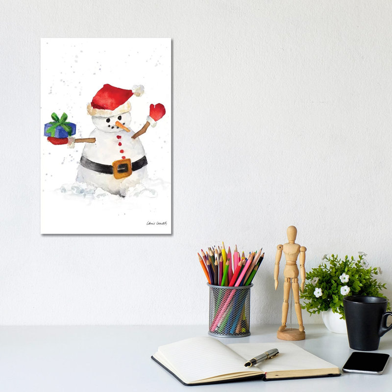 Watercolour Snowman II by Lanie Loreth - Wrapped Canvas Print, 20.32 cm H x 30.48 cm W
