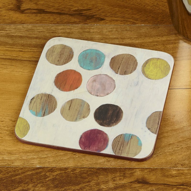 Retro Spot Square 6 Piece Coaster Set Set