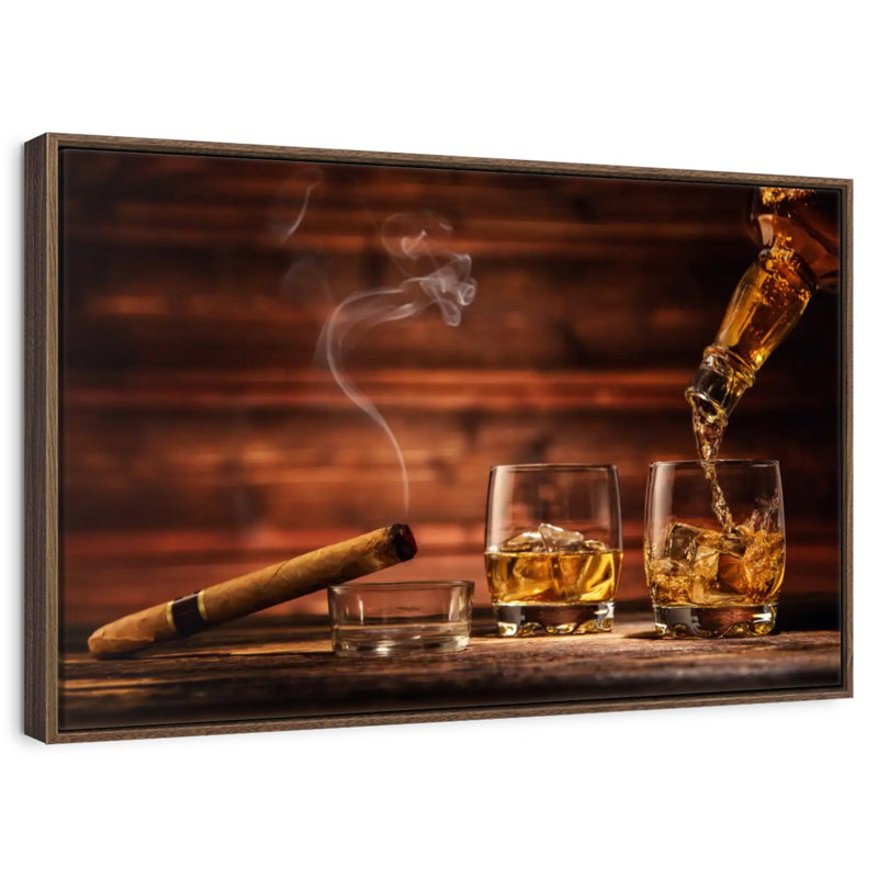 Excellent whisky, Cadre flottant en noyer, 31 po x 21 po