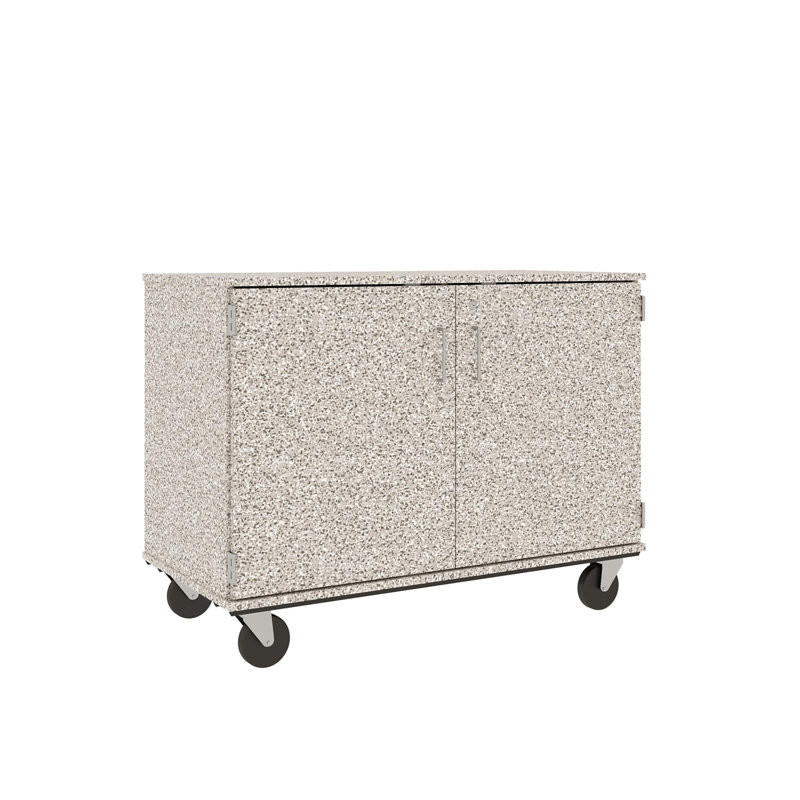 Armoire de rangement mobile à 4 compartiments avec portes verrouillables, Gris nébuleux