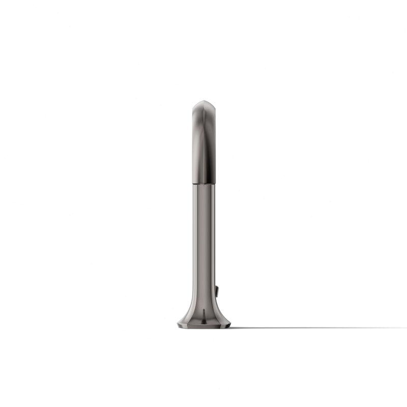 Occasion Sink with Cane Design Single Hole Bathroom Faucet with Drain Assembly, Vibrant Titanium
