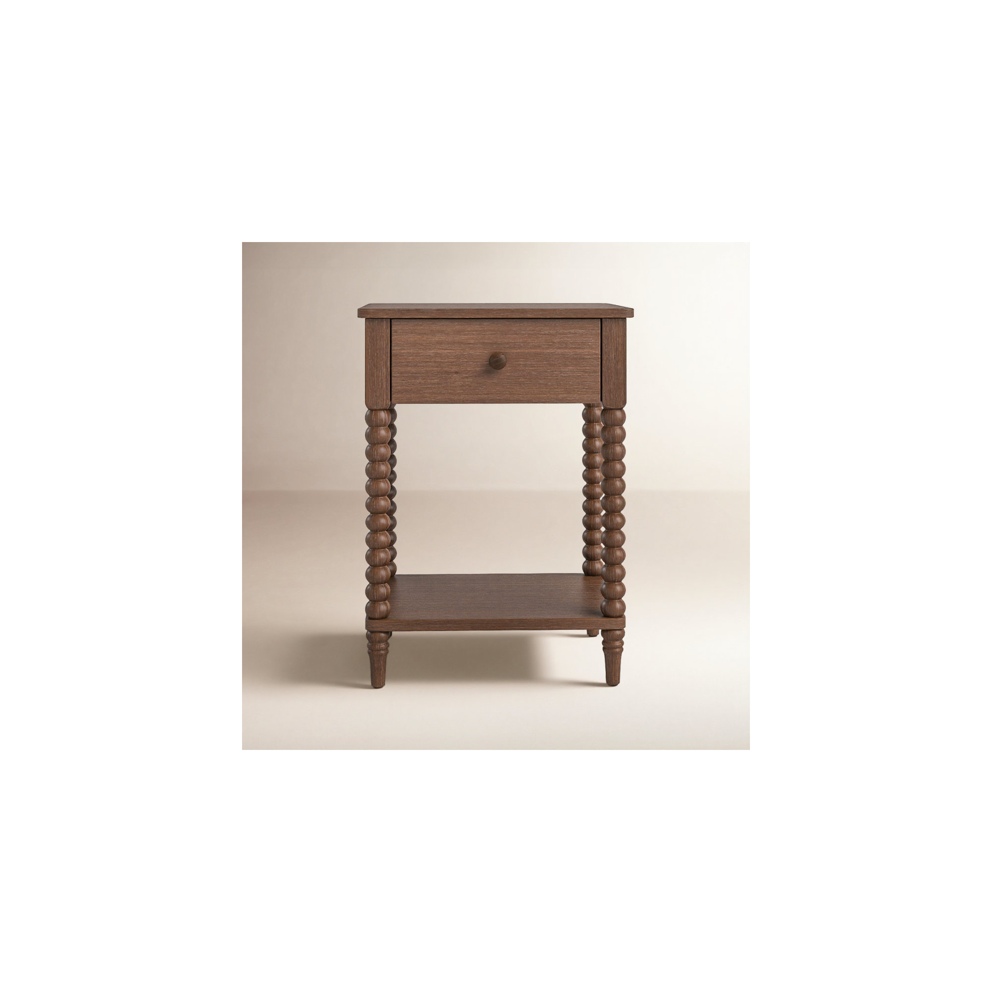 Benbrook 1 - Drawer Spindle Nightstand, Antique Coffee