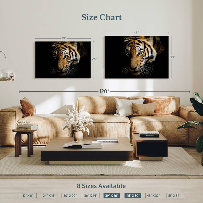 Brampt Sumatran Tiger, 26" H x 39" W