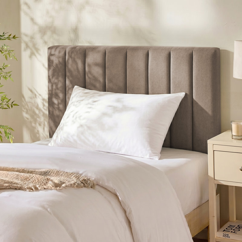 Chastelyne Upholstered Easy Assemble Wall Mounted Headboard, Twin, Brown