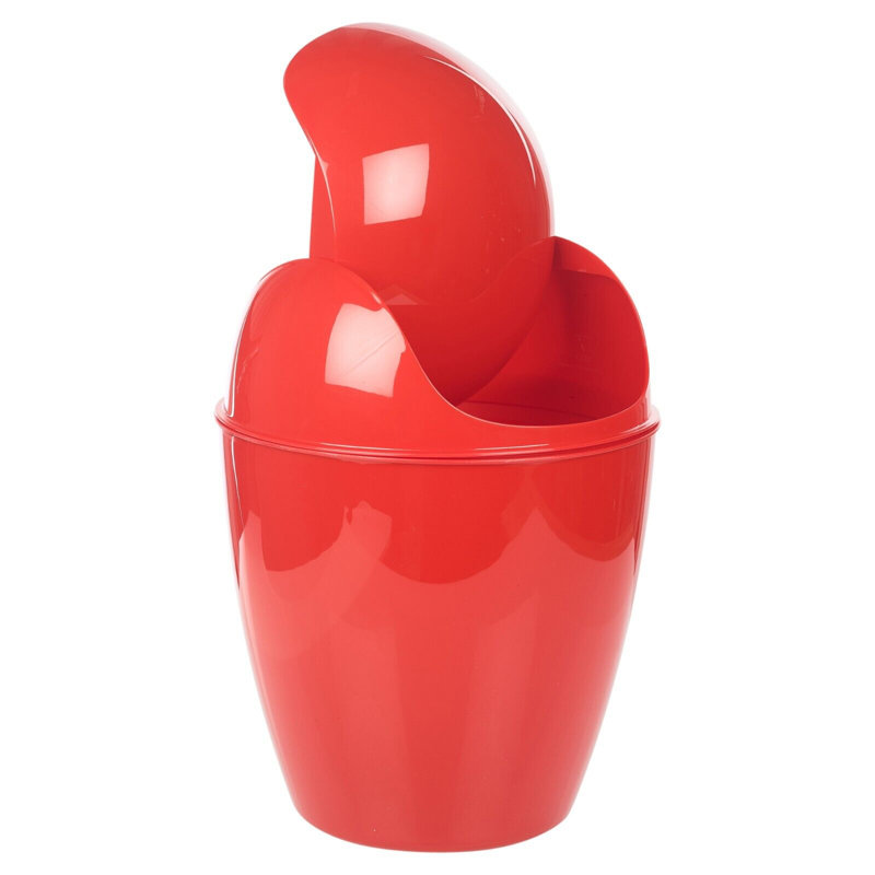 Octayvia Plastic Swing Top Kitchen Trash Can - 1.32L, Red, 3.17L