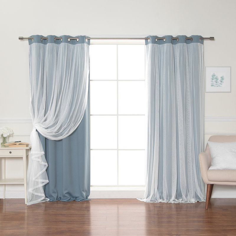 Rideau occultant en polyester Fortuna, Vert menthe
