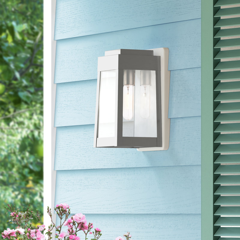 Lanterne murale d'extérieur Antionetta, H 12 po x l 6,25 po x P 6,37 po, Nickel brossé