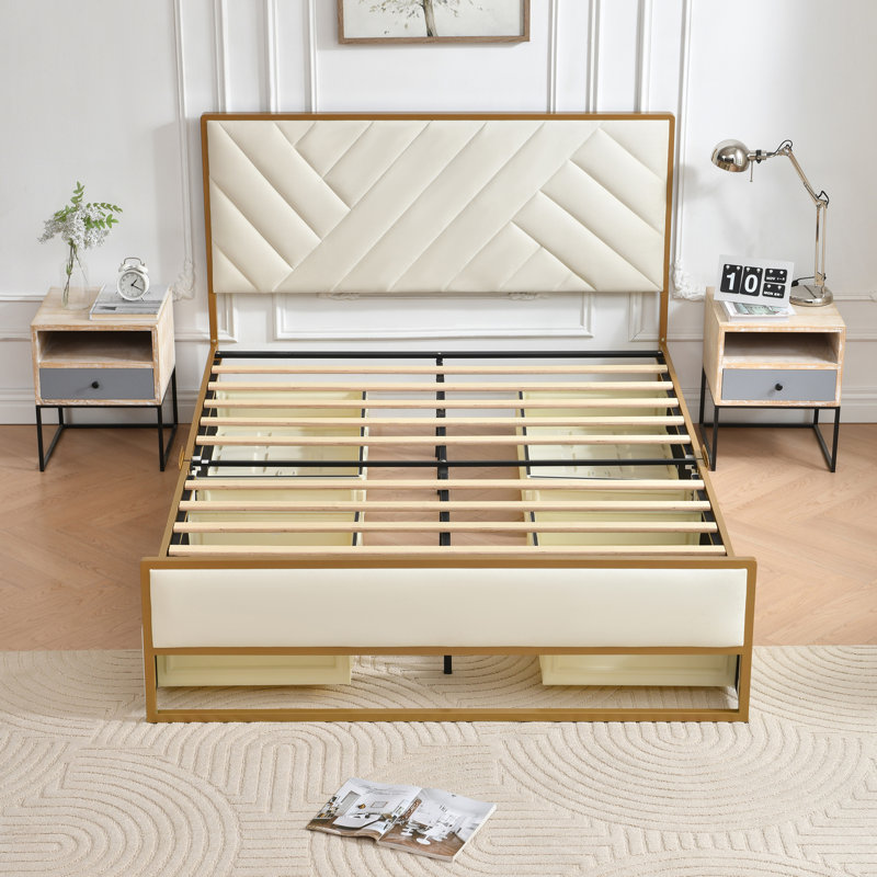 Sheila Upholstered Platform Storage Bed With 4 Drawers, Full