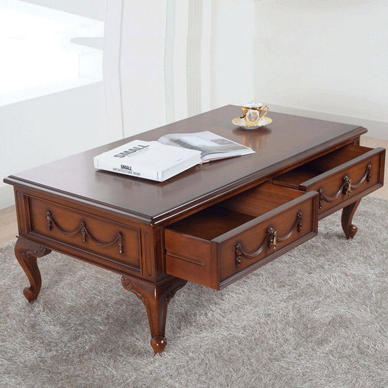 Table basse en bois massif de style américain