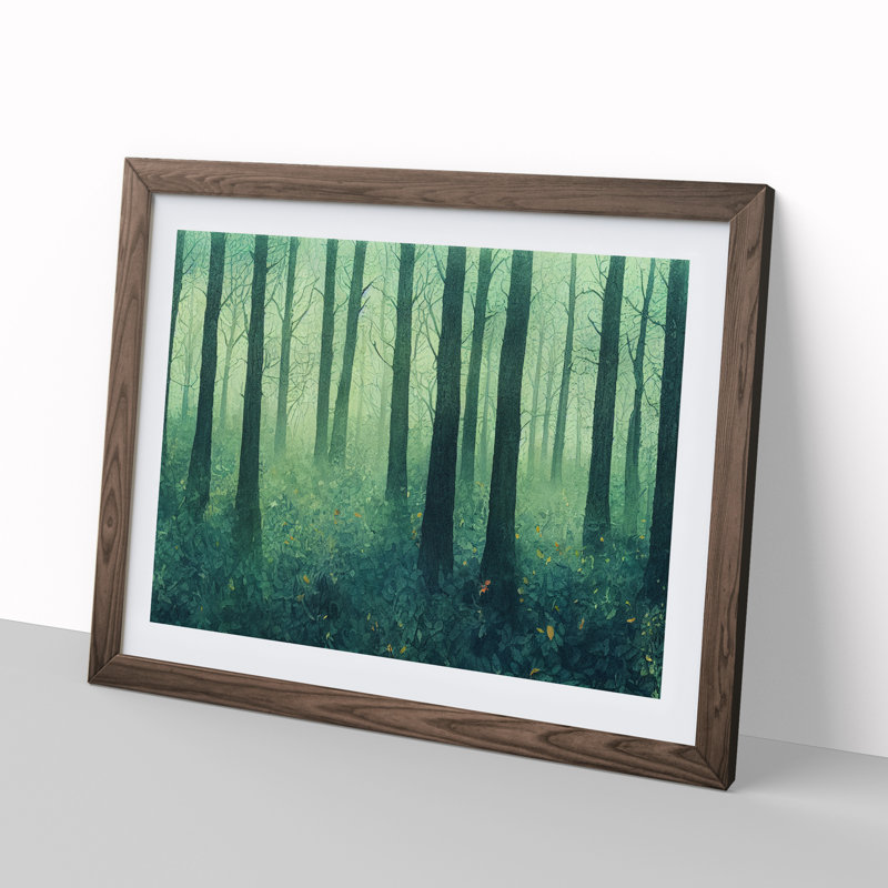 Forest Vol.5 - Single Picture Frame Print, 46cm H x 64cm W x 2cm D, Walnut Framed