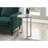 Contemporary End Table With White Marble Look Laminate And Grey Metal Legs For Bedroom Modern Base
