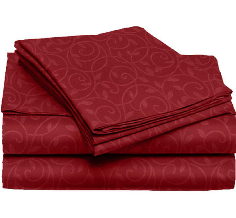 Microfiber Solid Colour Sheet Set, Burgundy, Double