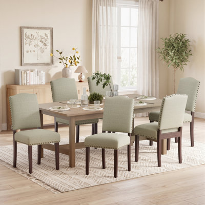 Upholstered Parsons Dining Chairs, Linen Side Chair