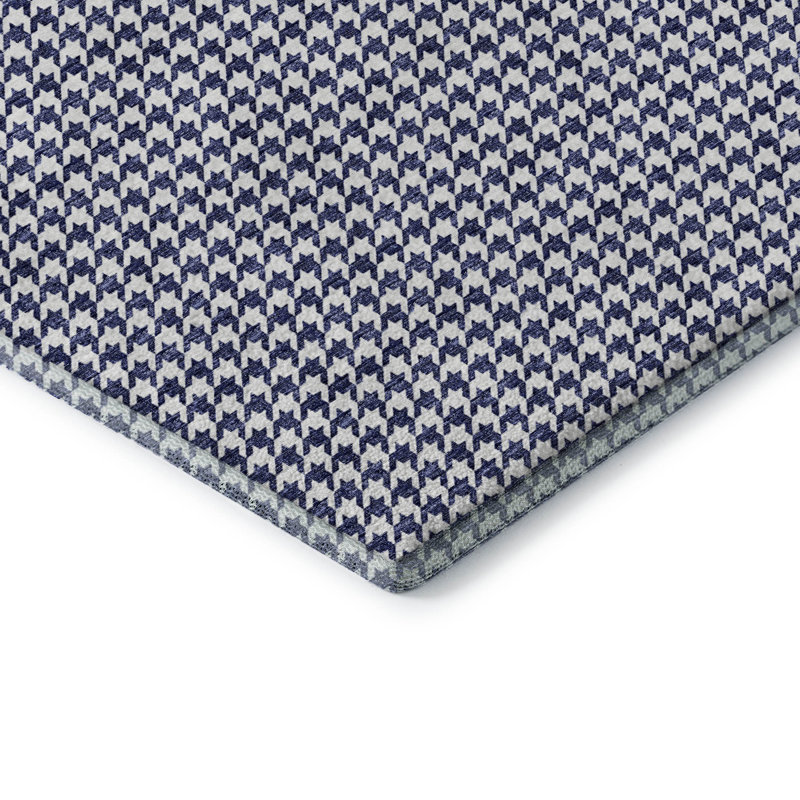 Premium Machine Washable Paullette AMF137 Navy Rug, Round 8'