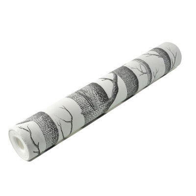 Removable Fabric Birch Tree Wallpaper Roll