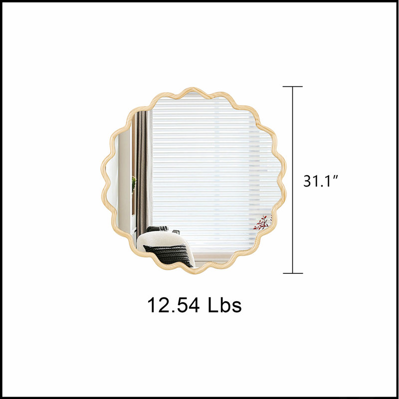 Miroir de salle de bain en bois massif