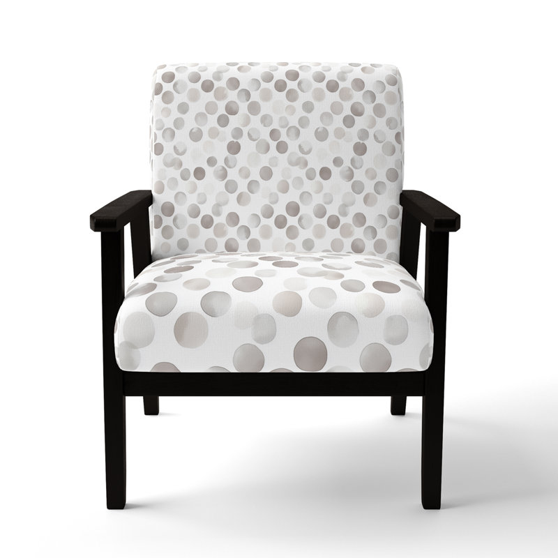 Chaise rembourrée Modern, Accoudoirs carrés noirs