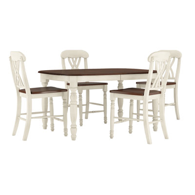 Annadiane 4-Person Extendable Solid Wood Dining Set