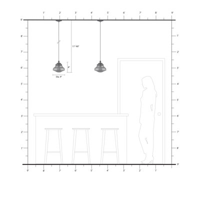 Luminaire suspendu simple à 1 lumière Violante
