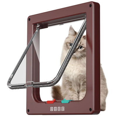 Large Cat Flap Door Interior Door Pet Door for Cat Exterior Door 4 Modes Locking for Window and Wall