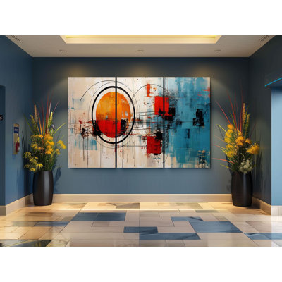 Triptych Canvas Wall Art – Modern Abstract Triptych Canvas, Painting Reproduction
