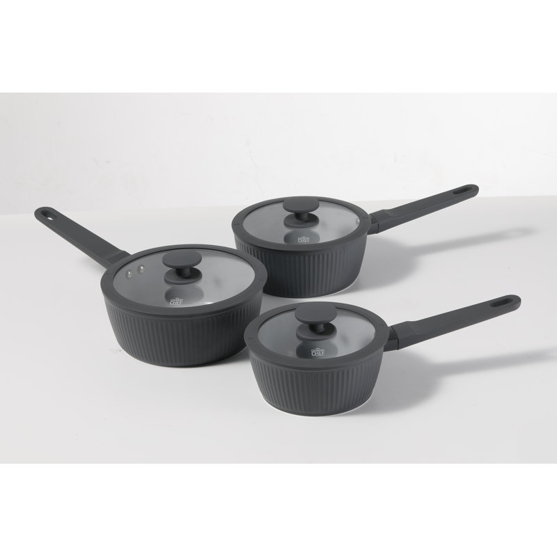Ceramic 3-piece Saucepan Set
