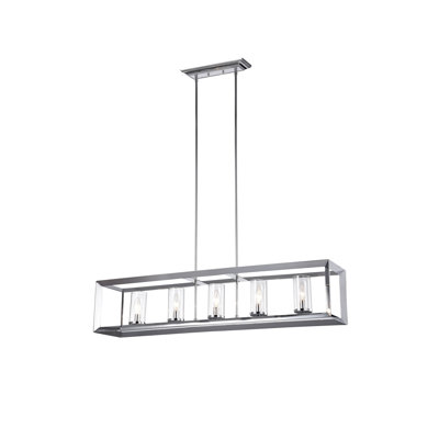 Lustre rectangulaire à 5 lumières Bannon