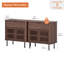   Meuble télé de 63 po de style Mid-Century pour téléviseur de 75 po ou moins, meuble audio-vidéo en bois avec rangement pour le salon et la chambre à coucher-681358844