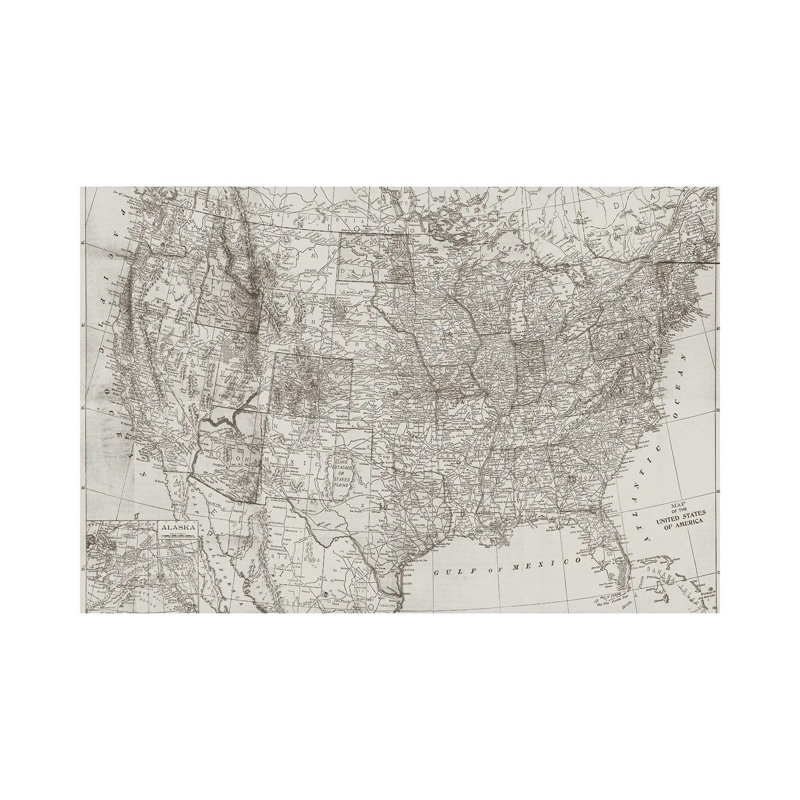 Carte naturelle des États-Unis, H 12 po x l 18 po x P 1,5 po