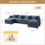 Canapé modulaire en chenille de 142 po avec repose-pieds et siège profond 142 po-1564160200