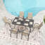 Ensemble de 6 chaises d'extérieur pour le jardin et l'utilisation commerciale, siège ergonomique large, capacité de 350 lb, structure rouille, chaises de salle à manger en tissu faciles à utiliser, imperméable