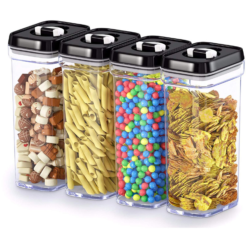 Airtight Food Storage Containers with Lids, Black