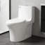 Toilette une pièce blanche à double chasse allongée - 28,54 x 15,16 x 28,74