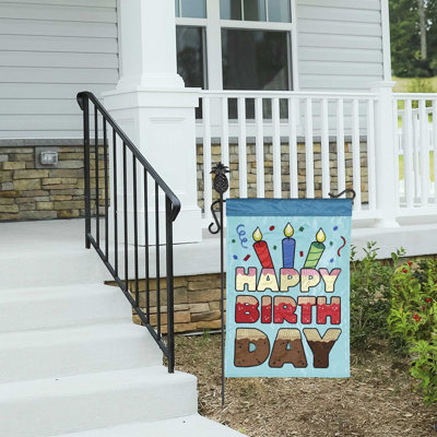 Flag Happy Birthday 13x18
