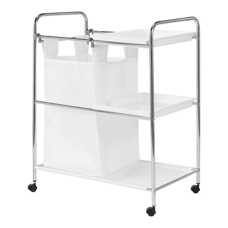 Metal Rolling Laundry Sorter with Handles