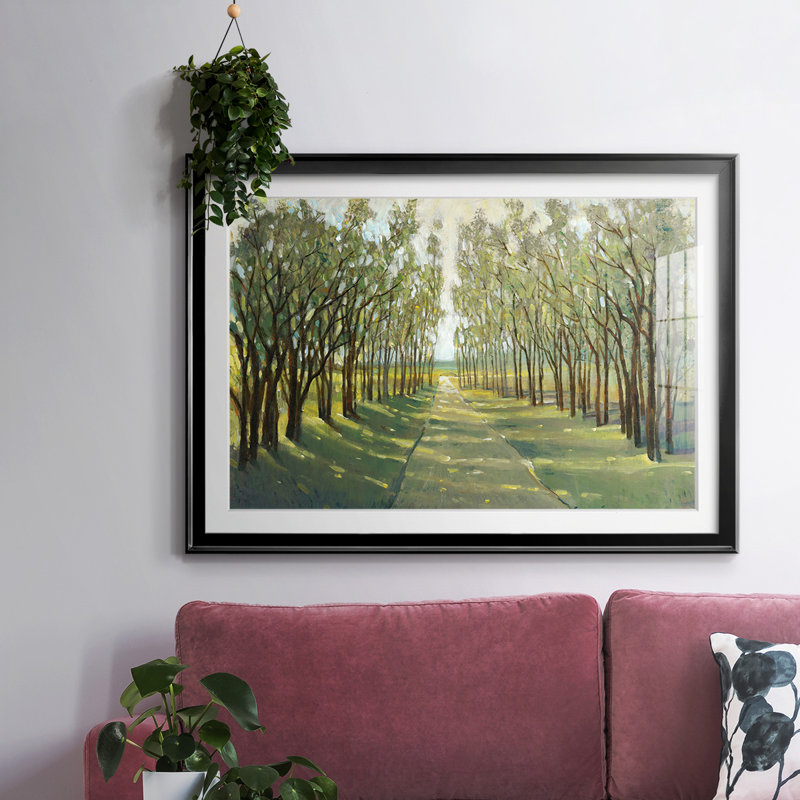 Forest Path encadré sur papier, Noir, H 15 po x l 21 po x P 1,5 po