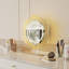 LED Lighted Vanity Mirror with 3 Colour Temperatures (Cool/Natural/Warm), Touch Control Stepless Dimming, Eye-Caring Soft Light, Flower-Shaped Frame & Acrylic Base, HD Clear Mirror-1408356941