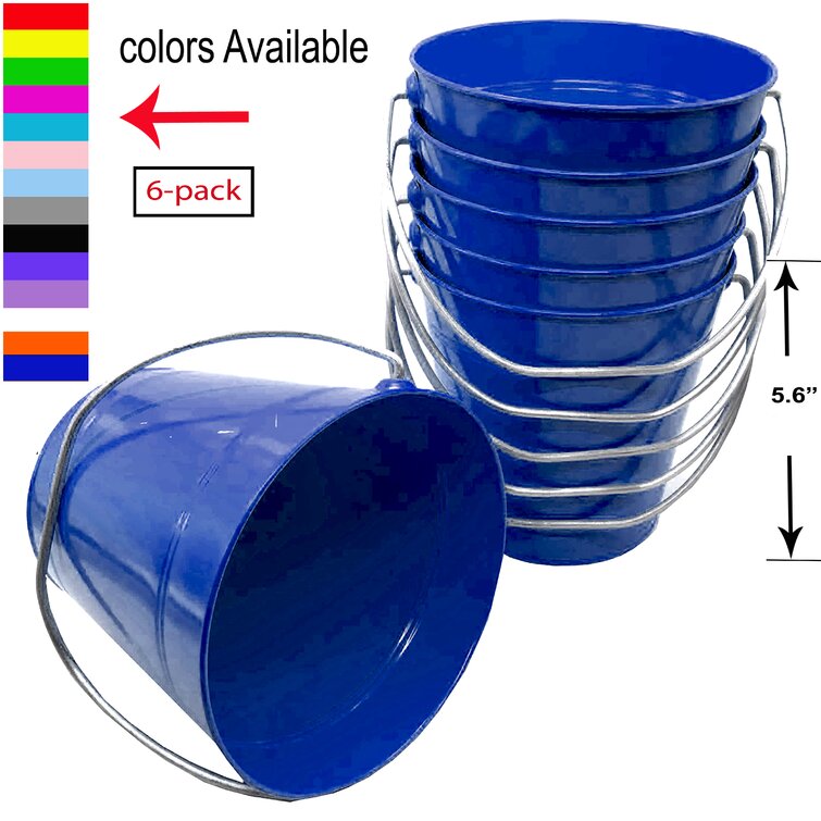 24 Pack Mini Metal Buckets with Handles for Party Favors, Small Galvanized  Tin Pails (2 x 2 in)