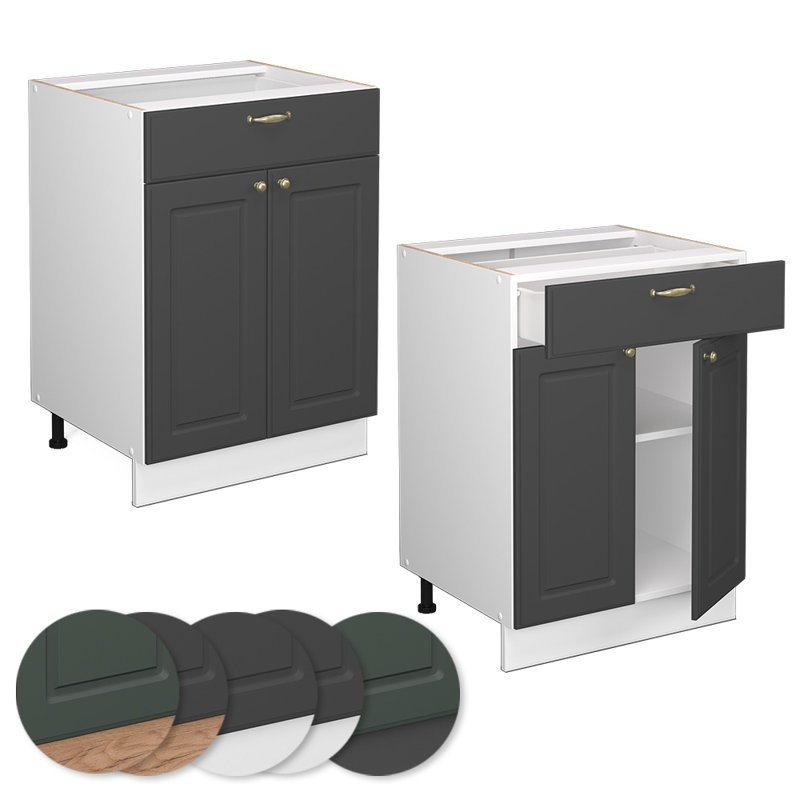 Drawer Cabinet, White/Grey