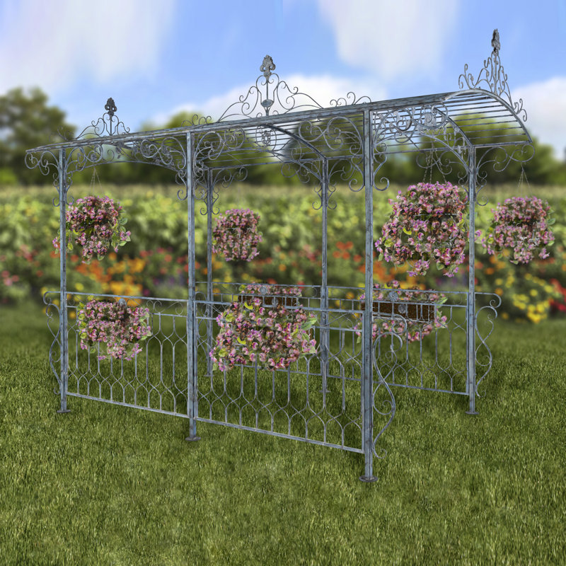 Pavillon de jardin Georgia Iron Patio, Bleu clair