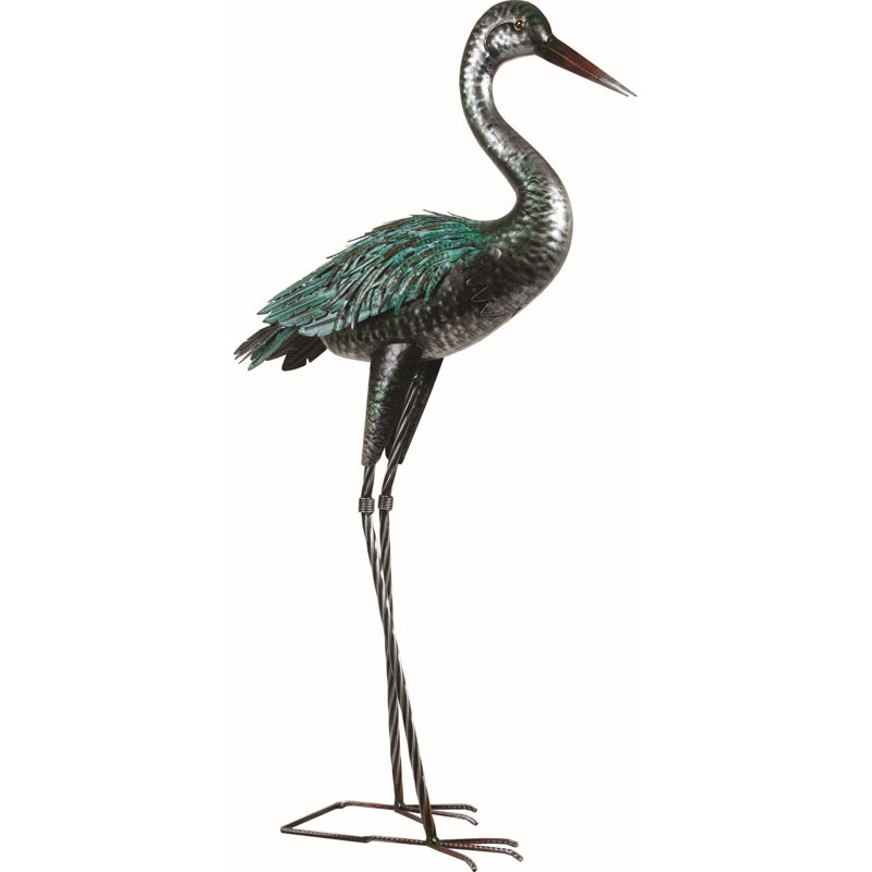 Sculpture de jardin en métal Heron