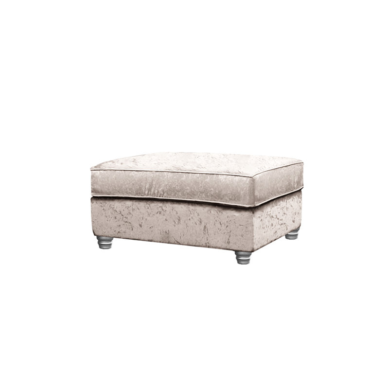 Maritza 93cm Wide Velvet Rectangle No Pattern Standard Ottoman, Champagne