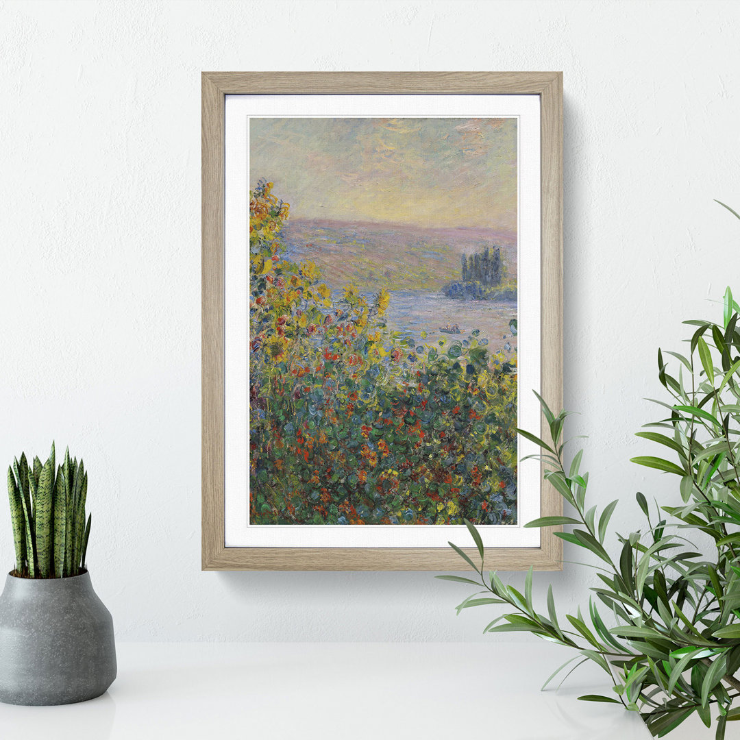 Flower Beds at Vetheuil by Claude Monet - Picture Frame Painting