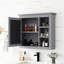Armoire de rangement pour miroir de salle de bain 30 po x 28 po, conception moderne, intimité dissimulée, gris, armoire murale - 28 po, rangement spacieux, inclus,-584634043