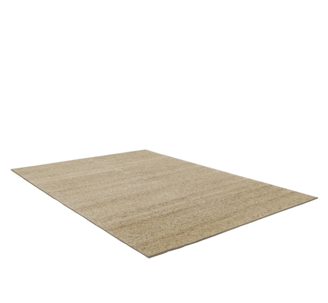 Handgefertigter Teppich Kyla aus Wolle in Beige