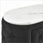 Table de chevet moderne noire avec plateau en faux marbre et 2 tiroirs