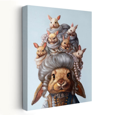 Full Head Of Hares - Animals Novelty Urban And Pop Surrealism Humor Art