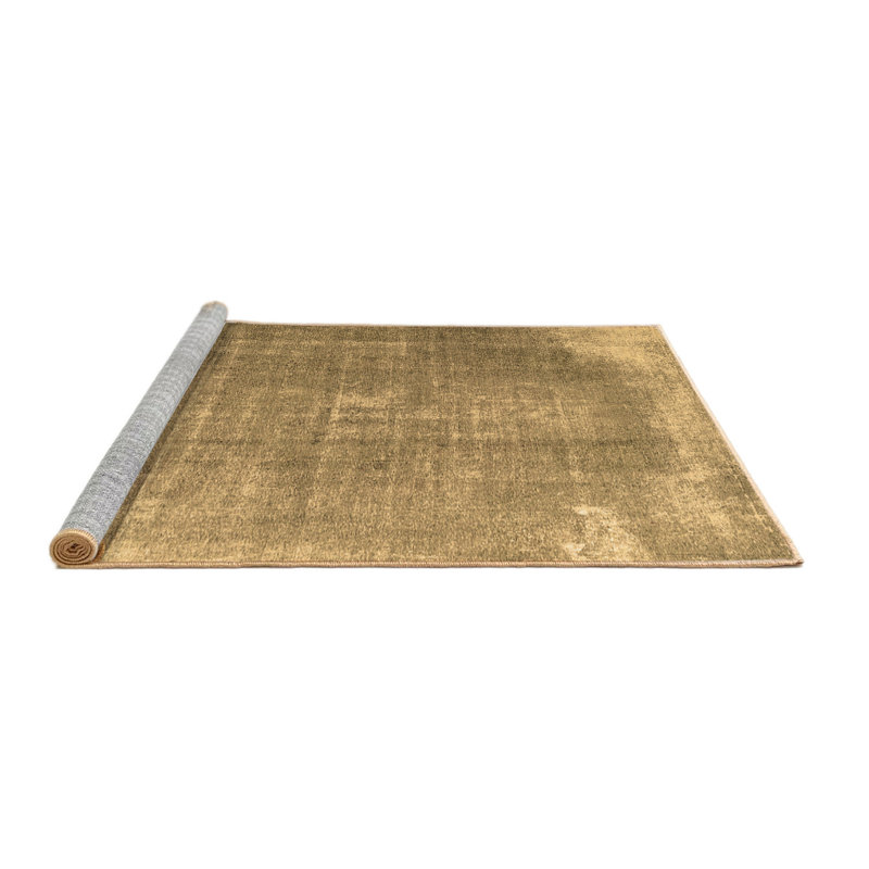 Tapis contemporains brun lavable à la machine 2645, Carré 3 pi