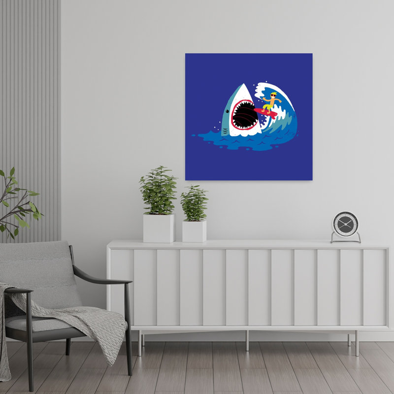 Surf's Up Contemporary Fish Urban Art, 24" H x 24" W
