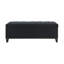Banc noir avec repose-pieds capitonné en lin de 47,5 po avec repose-pieds robuste à charnière de sécurité pouvant supporter un coffre de rangement multifonctionnel de 500 lb pour le vestibule et le couloir du salon
